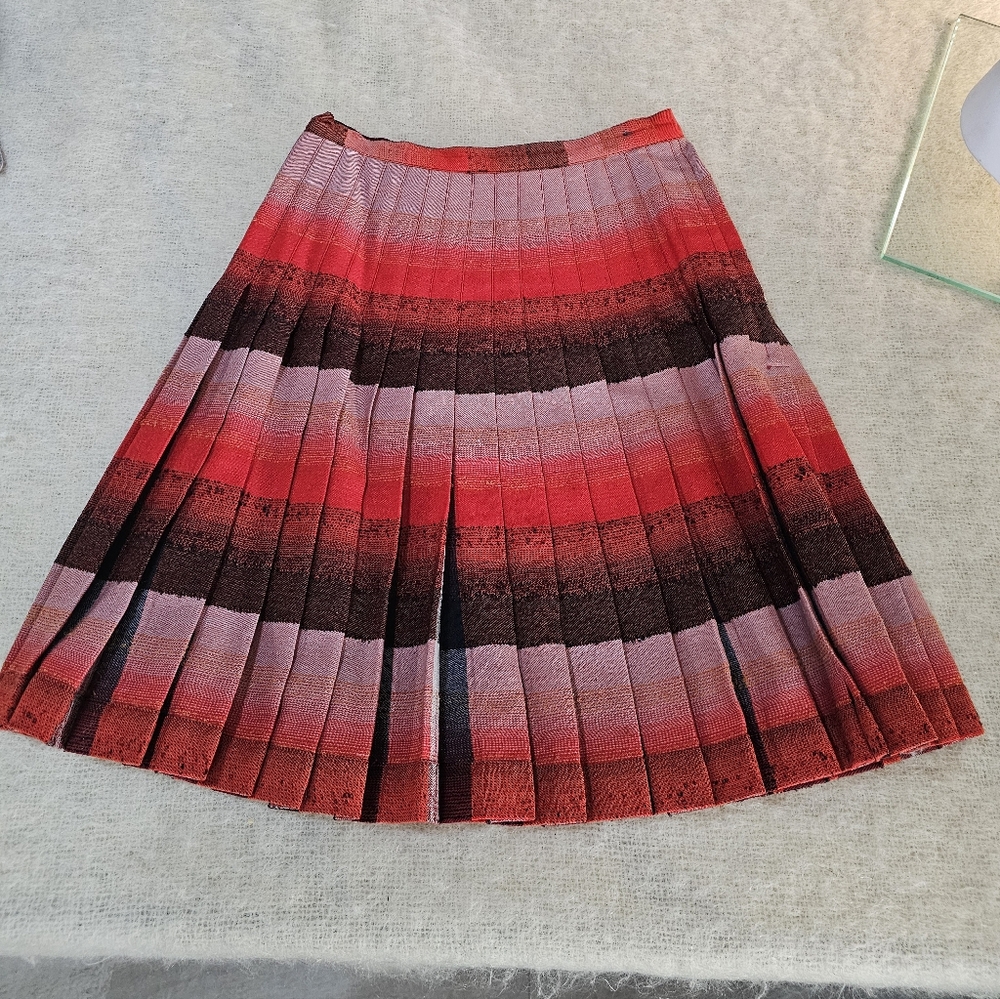 Vintage 1960s Sportrite Pleated Reversable Wool Skirt